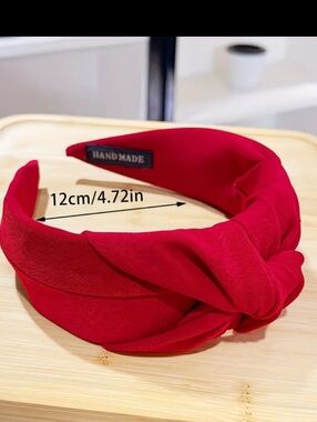 Hand Made Red Wide Knot Headband